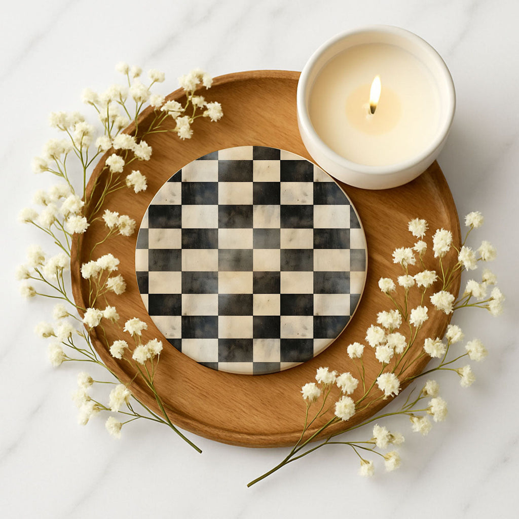 Courtly Check Coasters