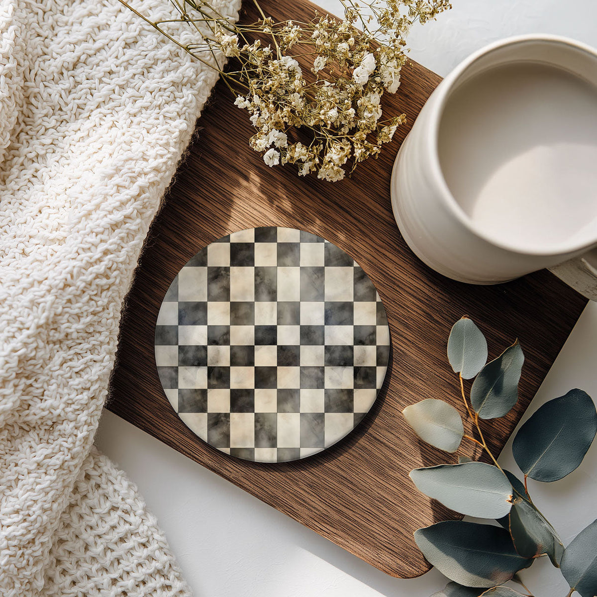 Courtly Check Coasters