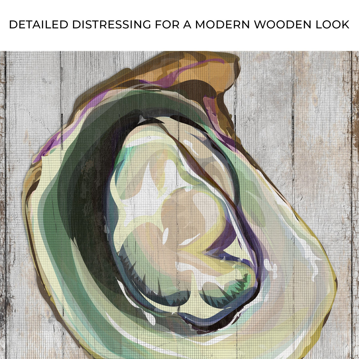 Oyster Shell Coastal Portrait Canvas Wall Art