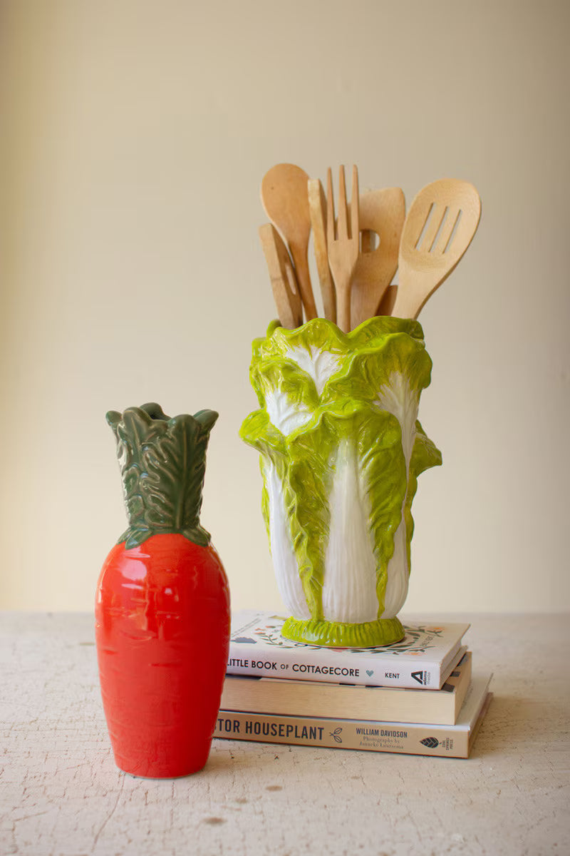 Orange Ceramic Carrot Vase