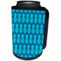 3dRose Russ Billington Patterns - Cool Tropical Pineapple Pattern in two tone aqua - Can Cooler Bottle Wrap (cc_219263)