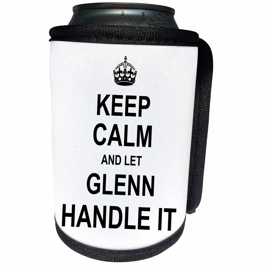 3dRose InspirationzStore Name design - Keep Calm and Let Glenn Handle it - funny personal name - Can Cooler Bottle Wrap (cc_233264)