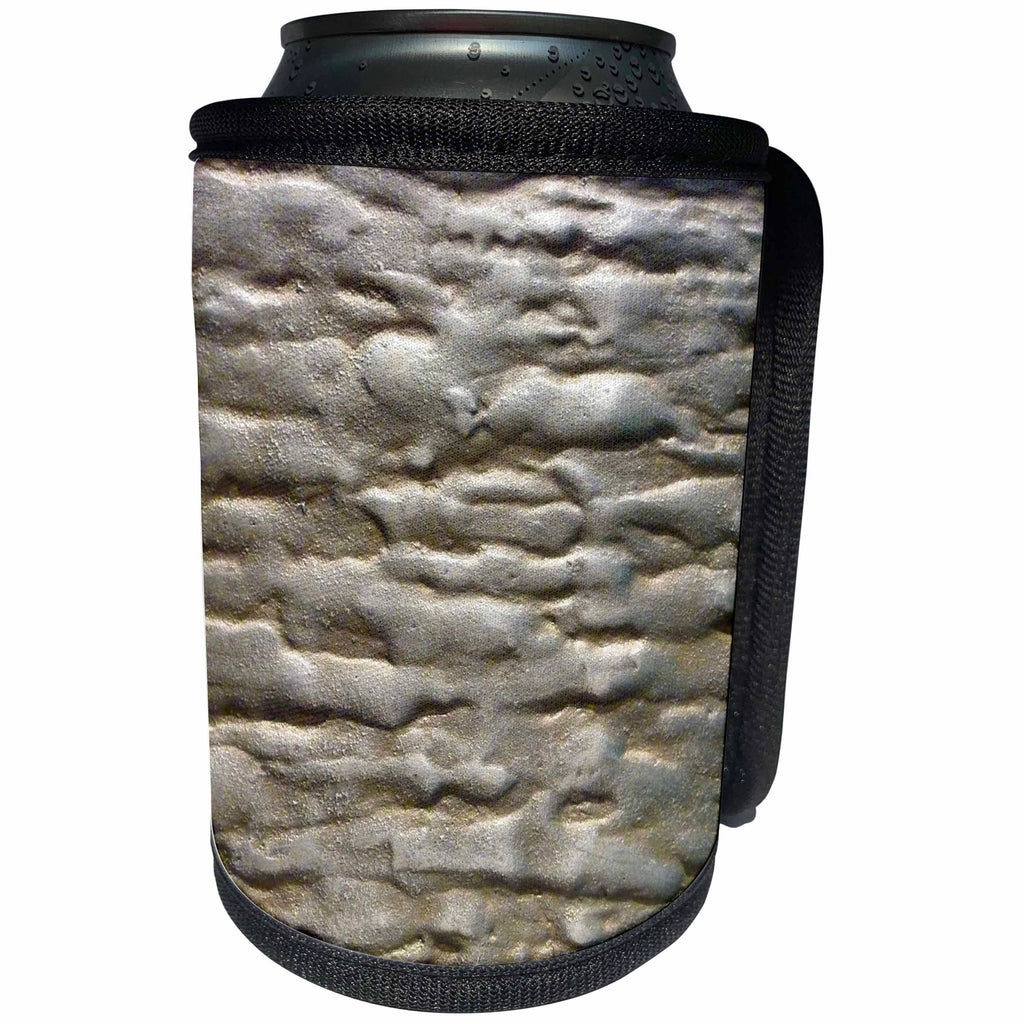 3dRose Florene Designer Texture - Link Rough Silver - Can Cooler Bottle Wrap (cc_29689)