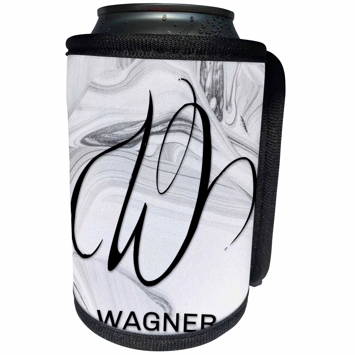 3dRose BrooklynMeme Monograms - White Marble Monogram W - Wagner - Can Cooler Bottle Wrap (cc_310130)