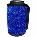 3dRose Florene Designer Texture - Blue Sparkle Like - Can Cooler Bottle Wrap (cc_31161)