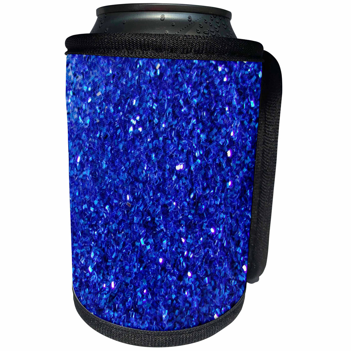 3dRose Florene Designer Texture - Blue Sparkle Like - Can Cooler Bottle Wrap (cc_31161)