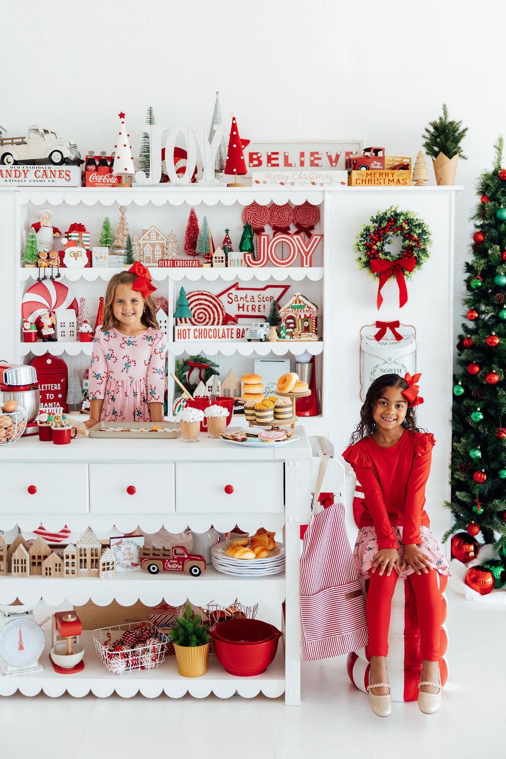 Candy Cane Cutie 3/4 Sleeve Pocket Twirl Dress