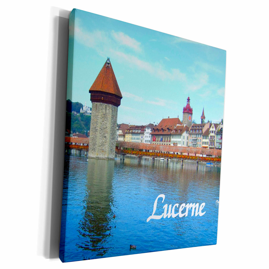 3dRose Lucerne - town in Switzerland - medieval style stone... - Museum Grade Canvas Wrap (cw_155659)