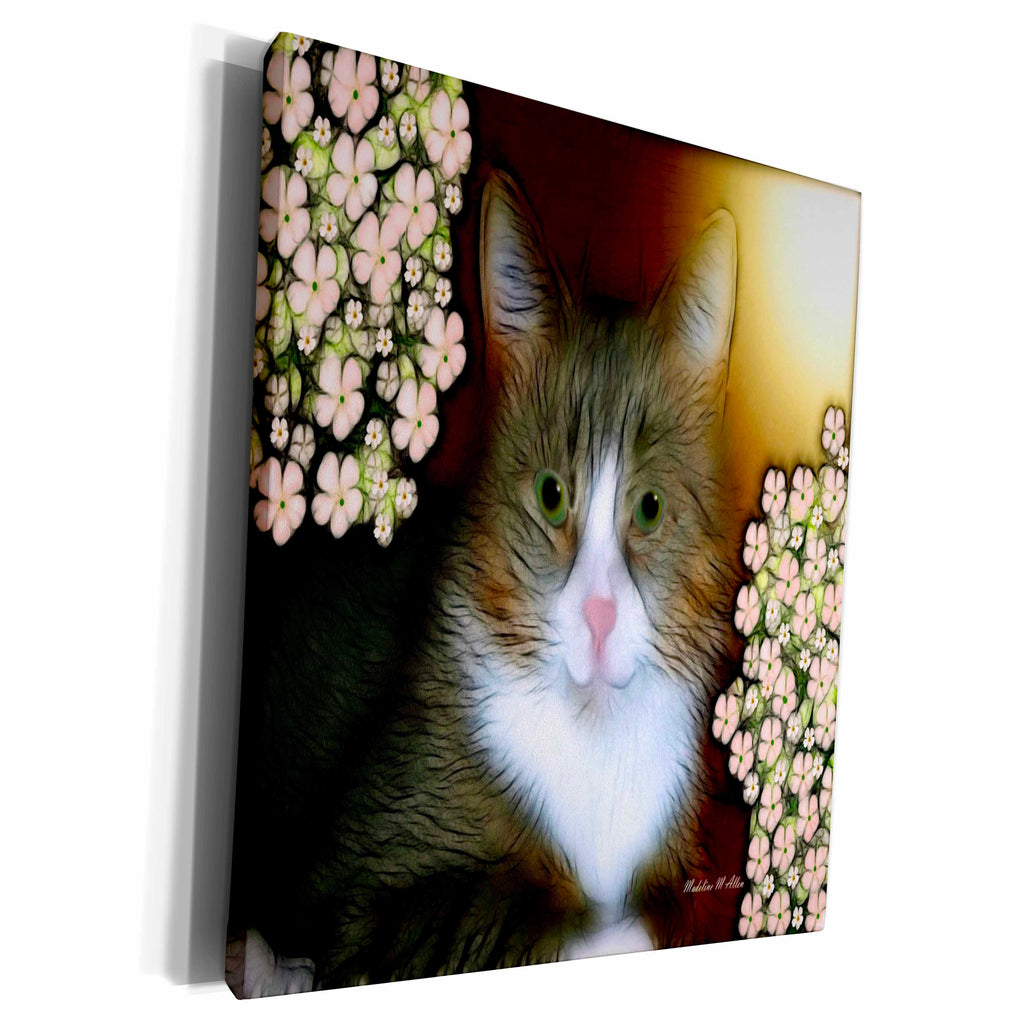3dRose SmudgeArt Cat Designs - Cat T - Museum Grade Canvas Wrap (cw_15739)