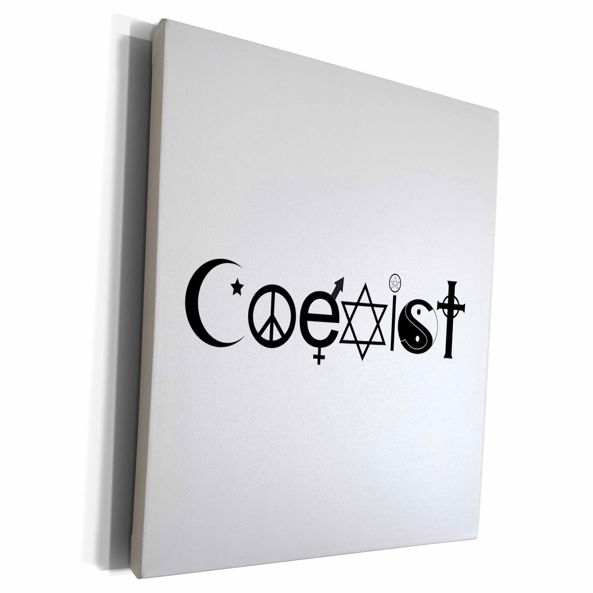 3dRose EvaDane - Quotes - Coexist - Museum Grade Canvas Wrap (cw_157393)