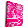 3dRose Cute Pink Camo Camouflage Letter F - Museum Grade Canvas Wrap (cw_165828)