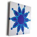 3dRose Blue Moroccan Dot Point Flower - Museum Grade Canvas Wrap (cw_176226)