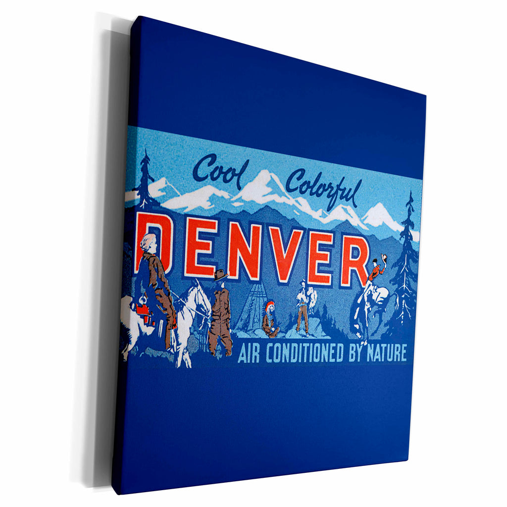 3dRose Cool Colorful Denver Air Conditioned by Nature... - Museum Grade Canvas Wrap (cw_180229)