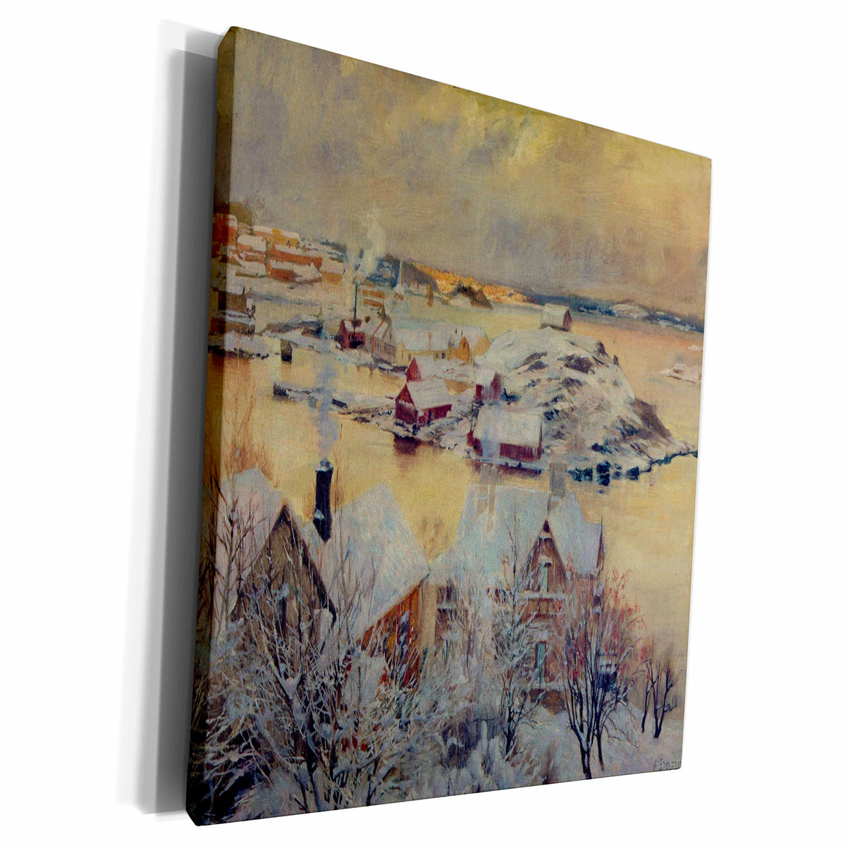 3dRose December Day, 1893 by Albert Edelfelt Waterfront... - Museum Grade Canvas Wrap (cw_180235)