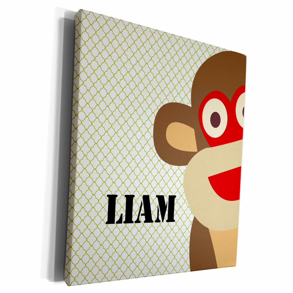 3dRose PS Name - Monkey Liam for boys - Museum Grade Canvas Wrap (cw_181245)