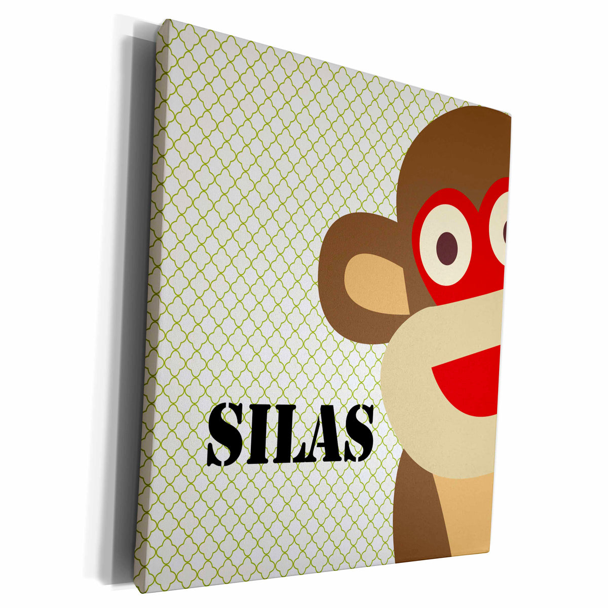 3dRose PS Name - Monkey Silas boys name - Museum Grade Canvas Wrap (cw_181260)