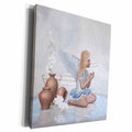 3dRose A heaven scene with a cute praying angel, a peace... - Museum Grade Canvas Wrap (cw_181714)