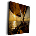3dRose Sailboat deck, heading into setting sun. Puget Sound. - Museum Grade Canvas Wrap (cw_191500)