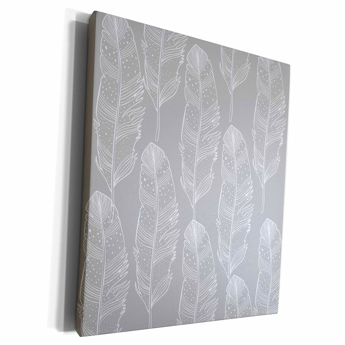 3dRose PS Animals - White Feathers - Museum Grade Canvas Wrap (cw_192821)