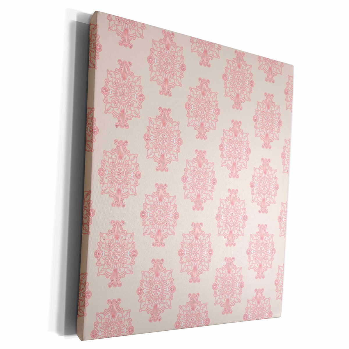 3dRose Elegant Red Medallion Pattern - Museum Grade Canvas Wrap (cw_192866)
