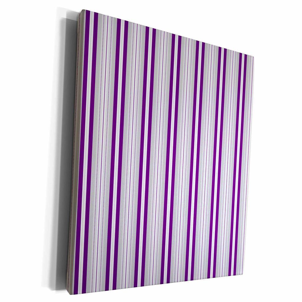3dRose Elegant Purple and Grey Dotted Stripe - Museum Grade Canvas Wrap (cw_192868)