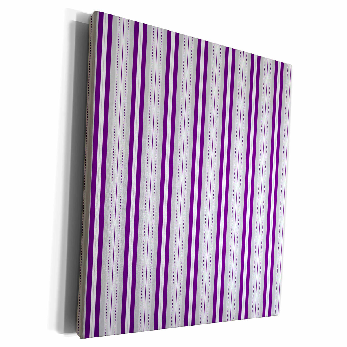 3dRose Elegant Purple and Grey Dotted Stripe - Museum Grade Canvas Wrap (cw_192868)