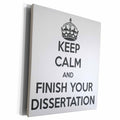 3dRose Keep calm and finish your dissertation. White and... - Museum Grade Canvas Wrap (cw_193304)