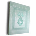 3dRose Pastel Mint Green Crystal Look Ornament in Frame on. - Museum Grade Canvas Wrap (cw_195819)