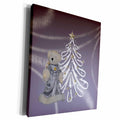 3dRose Angel Bear with Christmas Tree and Stars, Lavender - Museum Grade Canvas Wrap (cw_195823)