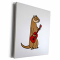 3dRose Funny Ferret Playing a Red Guitar - Museum Grade Canvas Wrap (cw_200584)