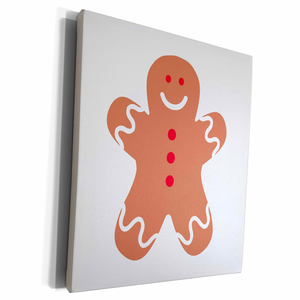3dRose gingerbread man picture on white background - Museum Grade Canvas Wrap (cw_201877)