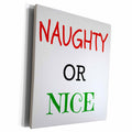 3dRose naughty or nice green and red lettering on a white... - Museum Grade Canvas Wrap (cw_201927)