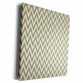 3dRose PS Chic - Gold and White Chevron Stripes - Museum Grade Canvas Wrap (cw_202338)