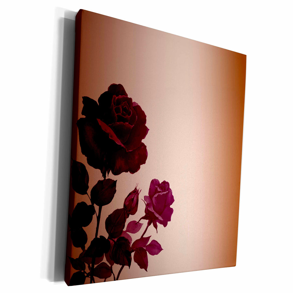 3dRose PS Flowers - Red Roses - Museum Grade Canvas Wrap (cw_202375)