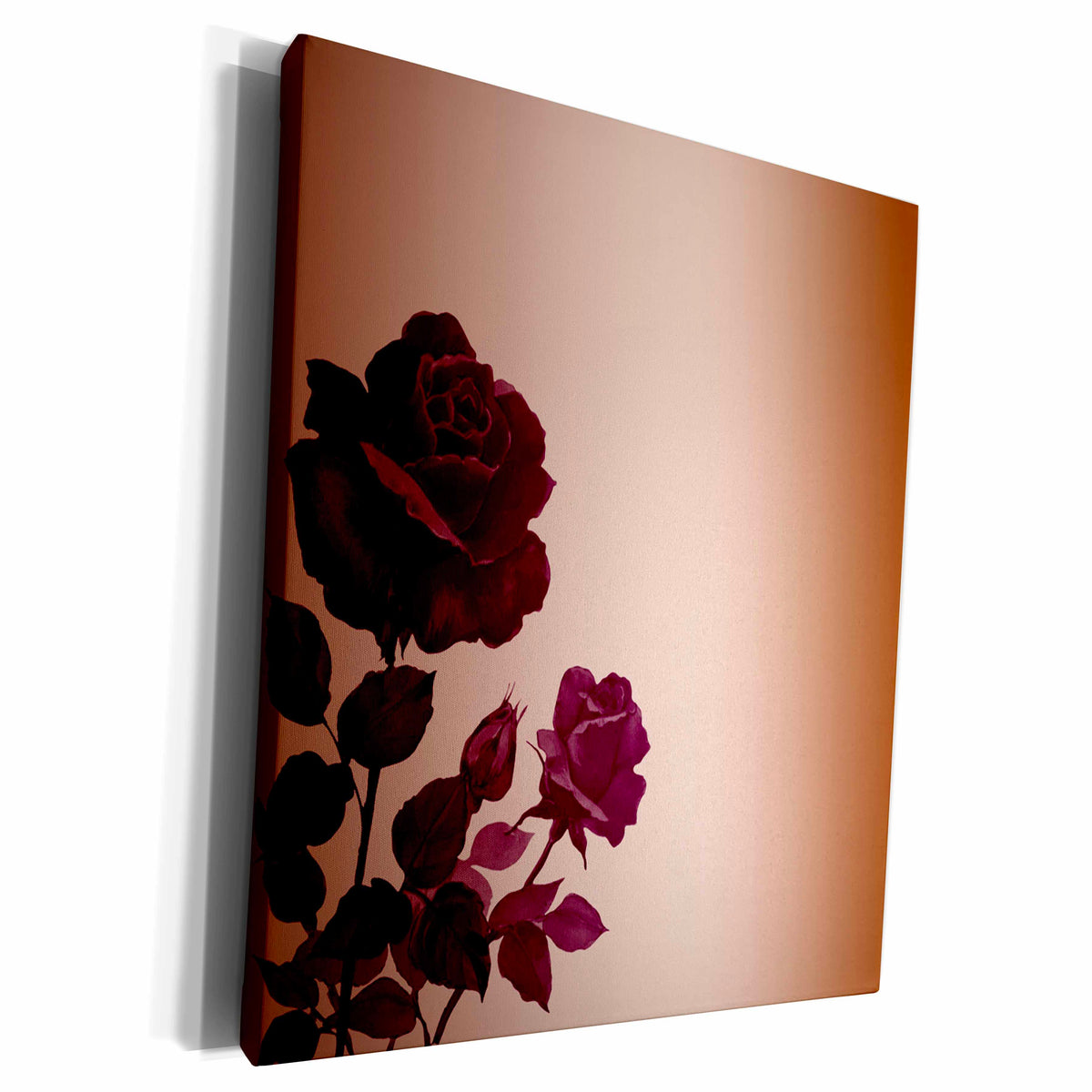 3dRose PS Flowers - Red Roses - Museum Grade Canvas Wrap (cw_202375)