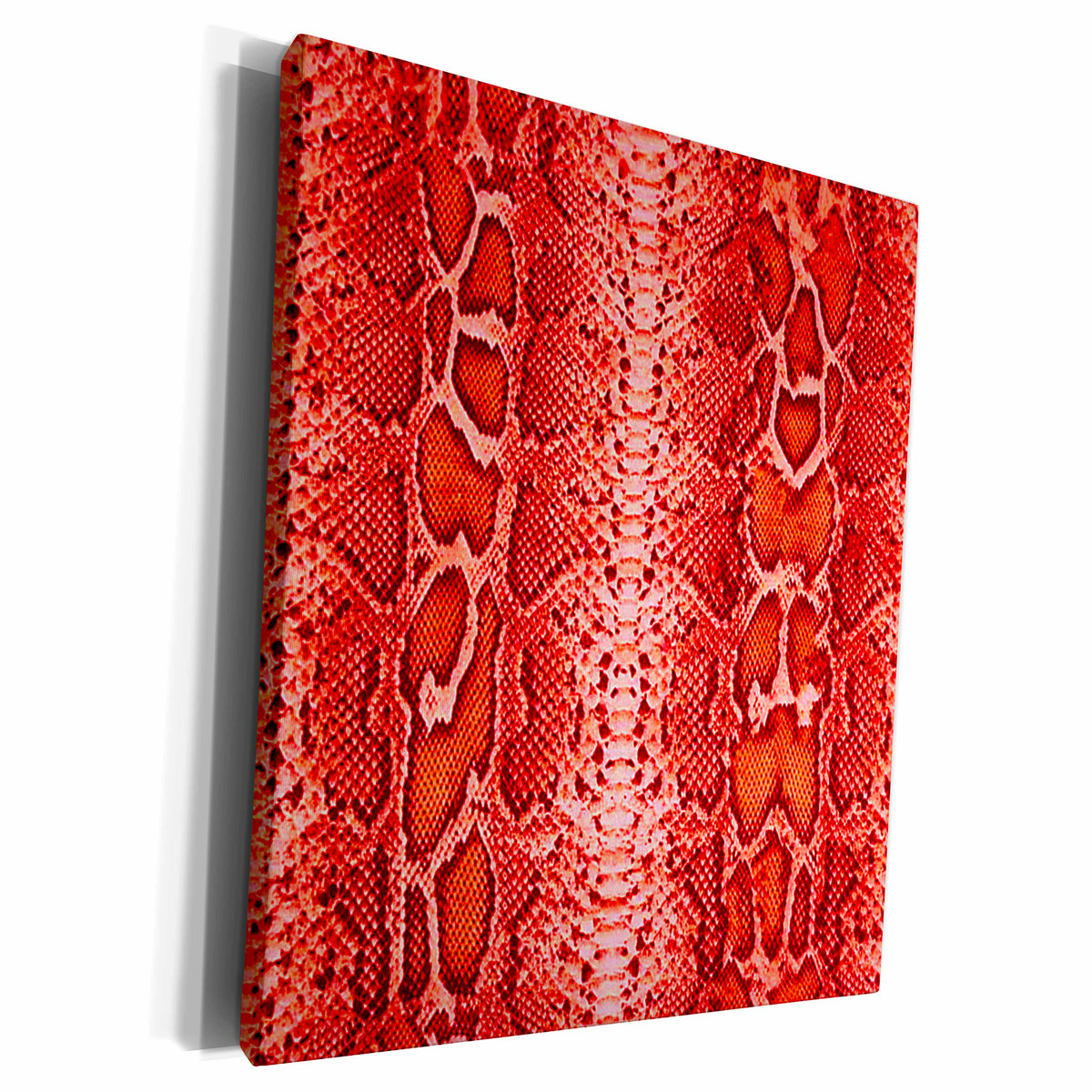 3dRose Red Snakeskin Animal Print - Museum Grade Canvas Wrap (cw_20350)