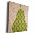 3dRose PS Creations - Green Damask Pear - Museum Grade Canvas Wrap (cw_203812)