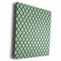 3dRose PS Chic - Mint Black Quatrefoil - Museum Grade Canvas Wrap (cw_203817)