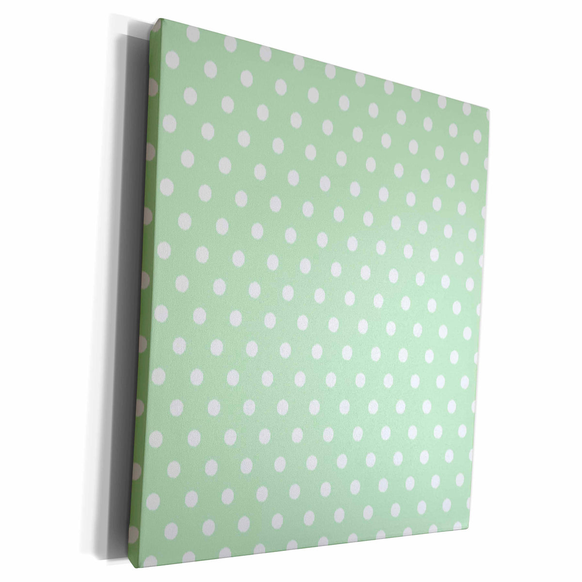 3dRose PS Chic - Chic Girly Mint White Polka Dots - Museum Grade Canvas Wrap (cw_203821)