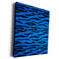 3dRose Blue and Black Tiger Animal Print - Museum Grade Canvas Wrap (cw_20424)