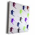 3dRose Museum Grade Canvas Wrap - Cartoon Skiers Print in Repeat Pattern