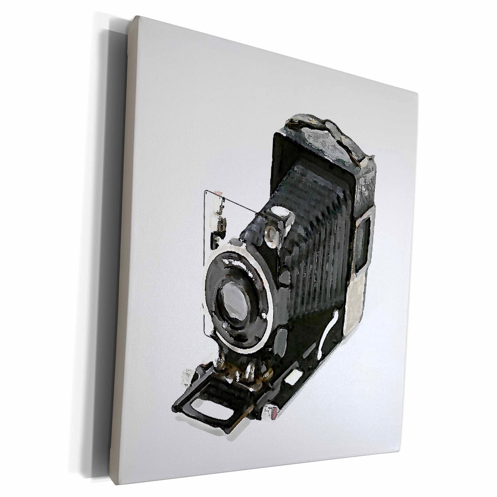 3dRose Picture of a Classical Vintage Camera with bellow - Museum Grade Canvas Wrap (cw_20722)