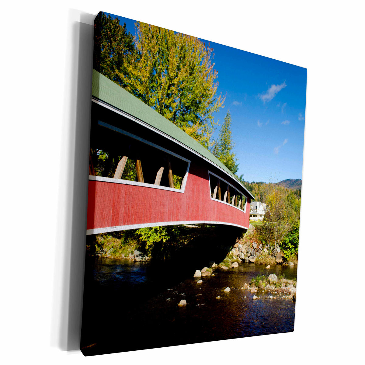 3dRose USA, New Hampshire, Jackson. Covered Bridge in... - Museum Grade Canvas Wrap (cw_210004)