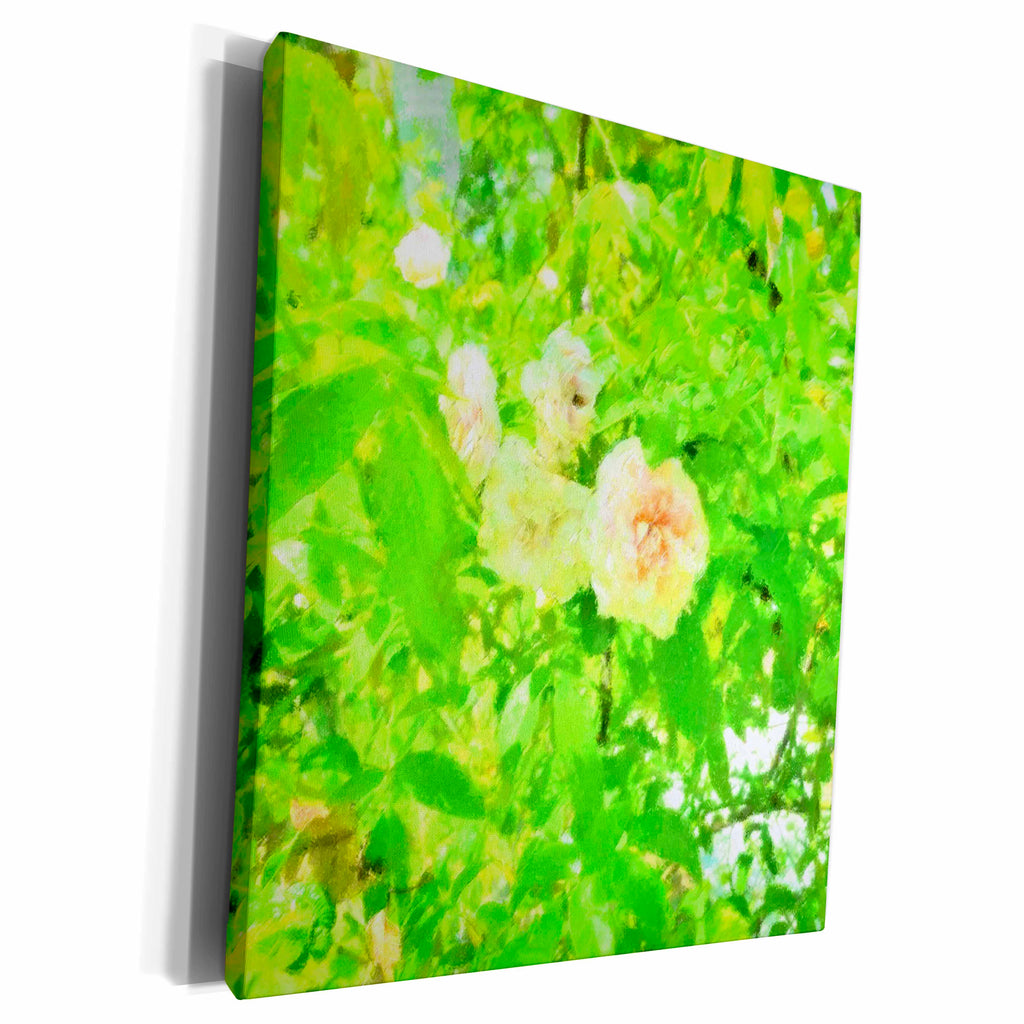 3dRose Florene Impressionism - Tea Roses - Museum Grade Canvas Wrap (cw_21012)