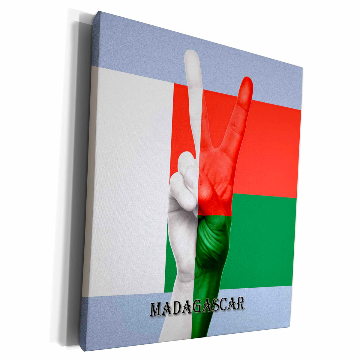 3dRose Flag of Madagascar Peace Sign - Museum Grade Canvas Wrap (cw_210495)