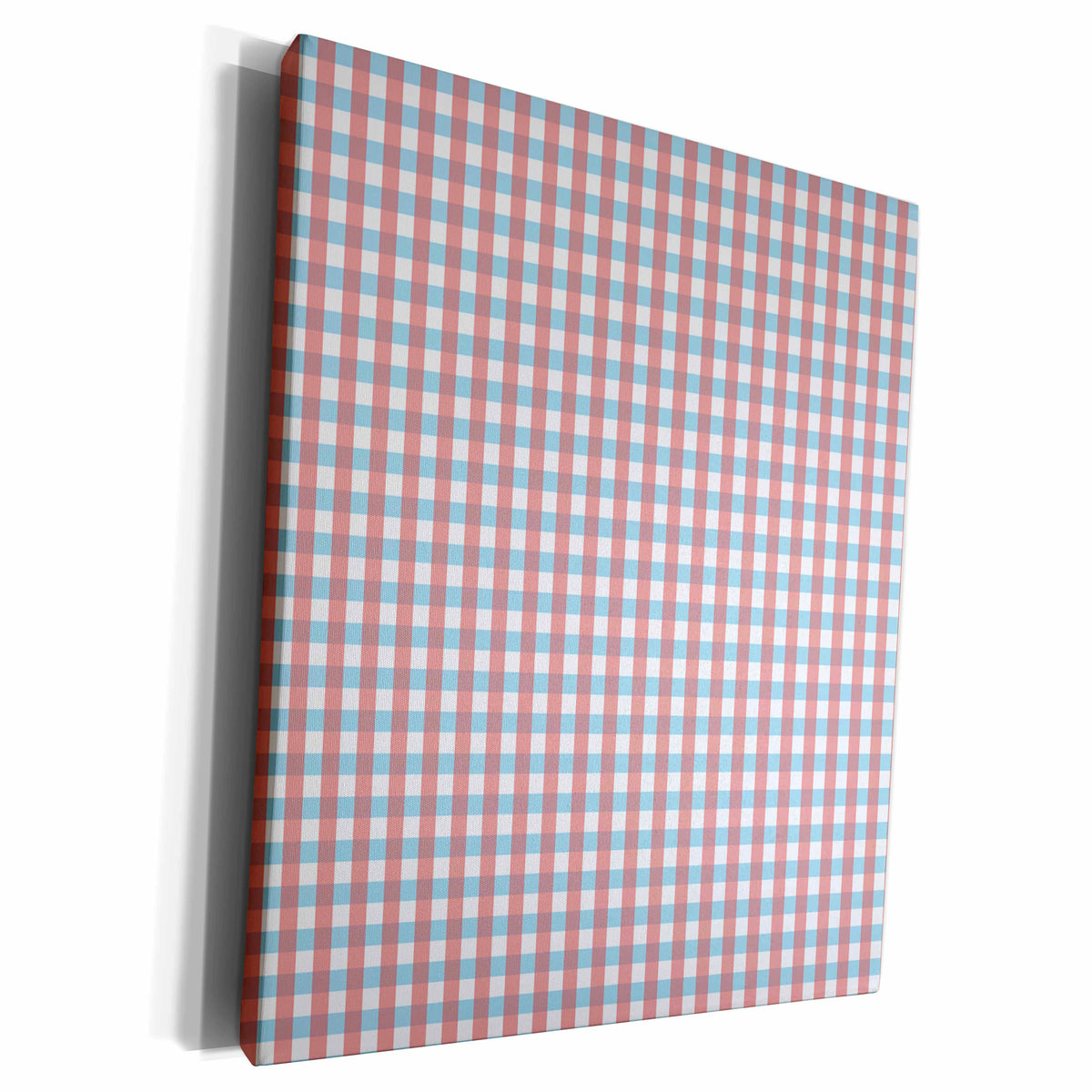 3dRose Muted Red, Blue, and White Plaid Pattern - Museum Grade Canvas Wrap (cw_210760)