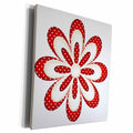 3dRose Cute Red and White Polka Dot Flower Illustration - Museum Grade Canvas Wrap (cw_211111)
