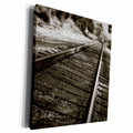 3dRose Railroad tracks shown in a different perspective in... - Museum Grade Canvas Wrap (cw_211626)