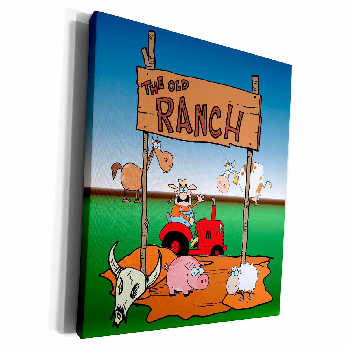 3dRose The Old Ranch with Farm Animals - Museum Grade Canvas Wrap (cw_211660)