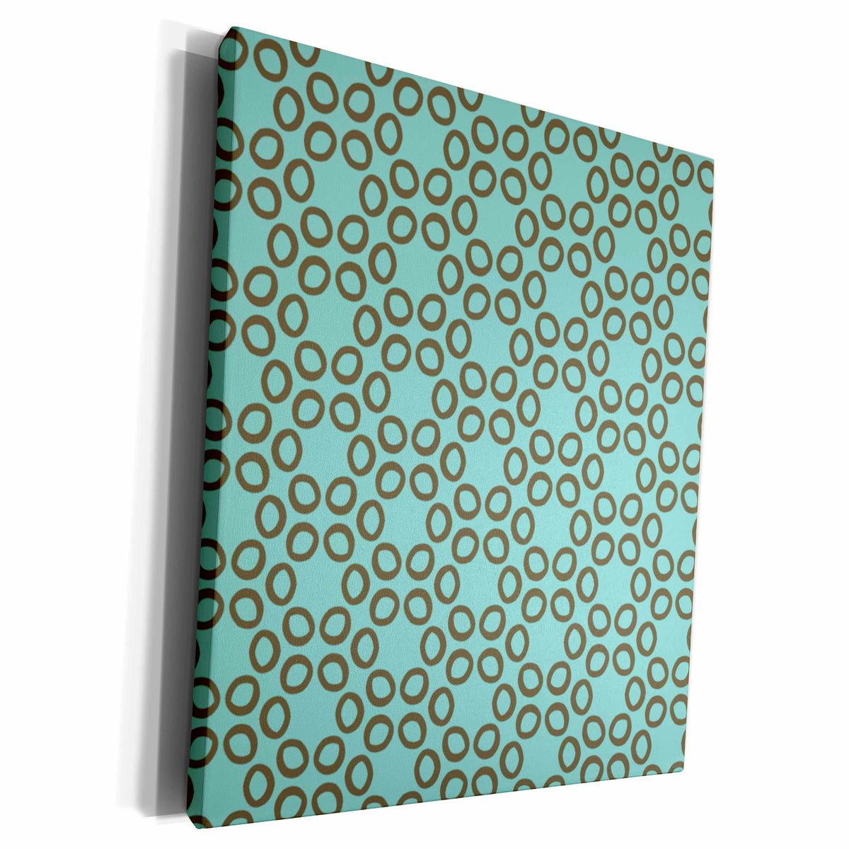 3dRose Retro Pattern, aqua and brown colors - Museum Grade Canvas Wrap (cw_212010)